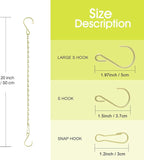 RIFNY 20 Inch Gold Chain for Hanging Plants, Small Plant Chains for Hanging Baskets Kits with Hooks for Bird Feeders Planters Billboards Lanterns Wind Chimes Ornaments Outdoor Indoor Use (5 PCS)