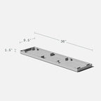 Veradek Midori Long Trough Planter (Light Grey, 39 inch - 2 Pack with 2 Saucer Trays)
