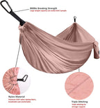 Gold Armour Camping Hammock - XL Double Hammock Portable Hammock Camping Accessories Gear for Outdoor Indoor with Tree Straps, USA Based Brand (Rose Gold)