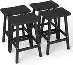 Bar Stools Outdoor Set of 4, Waterproof Modern Durable Resin Saddle Seat,Counter Stool Sturdy Modern Stylish, All-Weather Barstools for Patio, Balcony, or Kitchen Counter(24'')