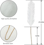 Artificial Pampas Grass Stems, 50 Pack, 21.6 Inch White Silk Plumes