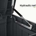 ROJIK Outdoor Storage Housing Deck Box - Waterproof Patio Furniture, Garden Tools, Cushions, Pool Accessories Storage Bench with Lockable Lid and Side Handles (Black 80 Gal)