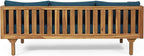 Claremont Outdoor 3 Seater Daybed with Cushions - Acacia Wood - Teak/Dark Teal