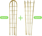 Natural Bamboo Trellis, 4Feet,Fan-Shaped+U-Shape,4Pack,Plant Support Trellis for Outdoor and Indoor Potted Climbing Plants,Vegetables, Cucumber, Tomato, Hoya,