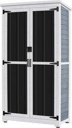 GDLF Outdoor Storage Cabinet Wood & Metal Garden Shed by GDLFGoodLife