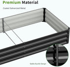 DoCred 3 in 1 Raised Garden Bed with 87in Tall Arch Trellis for Climbing Plants, Galvanized Planter Garden Box Outdoor for Gardening, Climbing Vegetables, Flower, Black