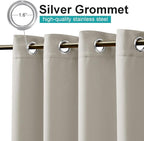 NICETOWN Outdoor Curtainch for Patio Waterproof 100 inch Wide, Thermal Insulated Rustproof Grommet UV Blocking Cabana Curtainch & Drape, Privacy Safe Shade for Gazebo, Natural, 1 PC, 95-Inch Long