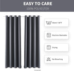 Water Proof Outside Curtains with Grommet Top for Porch, W52 x L120 Thermal Insulated Washable Light Block Outdoor Divider Drapes for Patio Gazebo Deck Pool Area Pergola Cabana (Gray, 2 Panels)