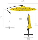 Best Choice Products 10ft Offset Cantilever Hanging Market Patio Umbrella, 8 Sturdy Ribs, Easy Adjustment - Yellow
