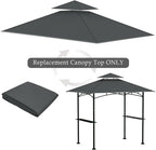 Grill Gazebo Replacement Top, 5 * 8 Outdoor BBQ Top Cover, Double Layer BBQ Gazebo Top Canopy for Model #L-GG001PST-F(Dark Gray)