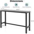Dining Table, 55-Inch Metal Counter Height Bar Table for Patio, Black