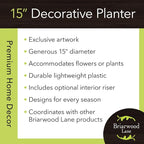 Briarwood Lane Checkered Sunflowers Decorative Large Planter