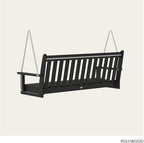 POLYWOOD GNS60BL Vineyard 60" Outdoor Swing, Black