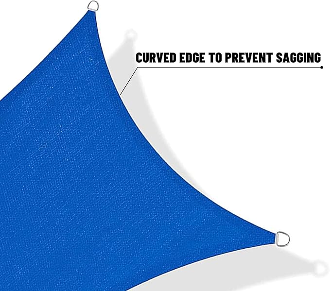 SUNNY GUARD Sun Shade Sail 16'x16'x16' Triangle Blue UV Block Sunshade for Backyard Yard Deck Patio Garden Outdoor Activities and Facility(We Make Custom Size)