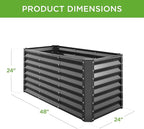 Best Choice Products 4x2x2ft Outdoor Metal Raised Garden Bed, Deep Root Box Planter for Vegetables, Flowers, Herbs, 119 Gallon Capacity, 100% Non Toxic Materials - Gray