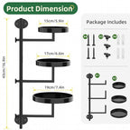 Window Plant Shelves Plant Shelf Indoor Metal Plant Stand Rotating Window Shelf for Plants 3 Tier Plant Stand Wall Plant Holder Wall Planters for Indoor Plants, Outdoor Plant Stands for Patio, Black