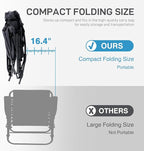 EVER ADVANCED Oversized Folding Rocking Camping Chair, Padded Portable Rocker Chairs for Patio, Lawn and Outdoors, Heavy Duty Hard Armchair for Adults Supports 400lbs, Black