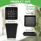 6 inch Plant Pots, 10 Pack Flower Pots Outdoor Indoor, Square Plastic Planter with Drainage Holes and Saucers, 0.5 Gallon Planter Pots for Plants Deep Capacity Garden Pot Container with Tray
