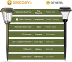 XMCOSY+ Solar Lights Outdoor 10/25 LM LED with 2 Lighting Modes, Solar Garden Lights Glass and Metal, IP65 Waterproof Solar Powered for Yard Pathway Walkway Driveway Patio (6 Pack, Warm White)