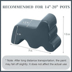 Kigeli 6 Pcs Resin Garden Pot Feet for Outdoor Planters 3 Inch Long 1.5 Inch Tall Flower Handmade Elevator Plant Feet Frost Proof Lifter for 14-20 in Pot(Blue Gray)