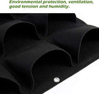 Hanging Planting Grow Bags, 49 Pockets Hanging Vertical Wall Planter Wall Mounted Grow Bag Outdoor Indoor Gardening Vertical Greening Flower Container, Planting Bags Storage Bags(1.0 m × 1.0 m, Black)
