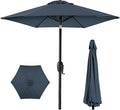 Best Choice Products 7.5ft Heavy-Duty Round Outdoor Market Table Patio Umbrella w/Steel Pole, Push Button Tilt, Easy Crank Lift - Slate Blue