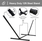 SUNCREAT Portable Hammock with Stand,Heavy Duty Standing Hammock, 450 lbs Capacity, Brown