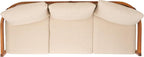 SAFAVIEH Outdoor Collection Theo Natural Teak Solid Wood/Taupe Cushion 3-Seater Sofa