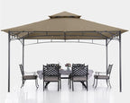 ABCCANOPY Gazebos for Patios 10x12 - Outdoor Steel Frame Gazebo for Lawn Backyard Garden Deck (Khaki)