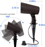 3CCT LED Landscape Lights with Connectors, 12V Low Voltage, 3000K/4000K/5000K Selectable, 3W, 200LM, Outdoor Waterproof Garden Pathway Lights Wall Tree Flag Spotlights with Spike Stand, 4 Pack