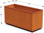 Plantercraft Large Rectangular Planters for Outdoor Plants - 40x16x20 Inch Corten Steel Planter - Extra Large Outdoor Planter Box for Modern Patio, Deck, and Garden Design