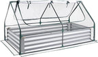 VEVOR 6x3x1FT Metal Raised Garden Bed with Greenhouse Cover, Outdoor Galvanized Planter Raised Beds for Gardening for Vegetables Flowers and Fruit