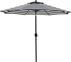 Sunnyglade 9' Patio Umbrella Outdoor Table Umbrella with 8 Sturdy Ribs (Black and White)
