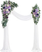 Artificial Flowers Arch Swag Kit, Purple Silk and Foam, 26Ft Fabric