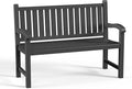 Outdoor Bench, Waterproof & Weatherproof Garden Bench with Ergonomic Design, 2-Person Resin Bench for Porch, Deck, Patio, Outdoor, Garden & Park(Black)