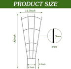 4 Pack 32'' Garden Trellis for Climbing Plants Outdoor Metal Trellis for Potted Plants Indoor Fan Shape Plant Support for Houseplant Flower Ivy Vine