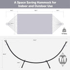 SUNCREAT Stand Alone Hammocks for Outside, 2 Person Self Standing Hammock, Light Gray
