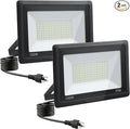 200W LED Flood Lights Outdoor, 2pack 20000lm Bright Led Work Light with Plug, 6500k Daylight White Outdoor LED Lights, IP66 Waterproof Patio Lighting