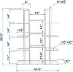MTB Garden 5 Tier 14 Potted Metal Large Plant Stand for Indoor Outdoor Flower Pot Display Planter Shelf, White