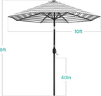 Best Choice Products 10ft Solar Polyester LED Lighted Patio Umbrella w/Tilt Adjustment and UV-Resistant Fabric