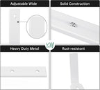Y&M 4 Pack Adjustable Planter Box Brackets (6 to 12.5 in), Universal Window Box Brackets, Heavy Duty Iron Flower Box Wall Mounting Hooks for Balcony, Fences, Patio, and Garden - White