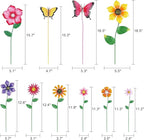 hogardeck Garden Decor for Outside, Set of 10 Metal Flowers Decorative Garden Stakes for Spring Decor, Yard Art Garden Decorations for Outdoor Lawn Porch Pathway (Multi-Color) (Color b)