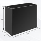 Metal Planter Box 30” x 12” x 24”, Outdoor Planter with Removable Insert Shelf, Black Steel Planter Heavy Duty for Porch, Garden, Patio, Yard