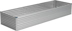 Vengarus 12x2x2FT Galvanized Raised Garden Bed Kit, Large Rectangle Elevated Planter for Vegetables, Flowers, Herbs and Succulents - 359 Gallon Capacity,Silver