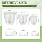 Self Watering Pots for Indoor Plants with Deep Reservoir and High Drainage Holes for Outdoor Plants and Flowers, Bare Root Planter(4.72'', 5.91'', 7.09'',White,9 Pcs)