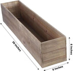 Efavormart 30"x6" Natural Wood Planter Box with Plastic Liner, DIY Rustic Rectangle Wooden Box for Succulents, Long Wedding Table Centerpieces and Farmhouse Party Decor