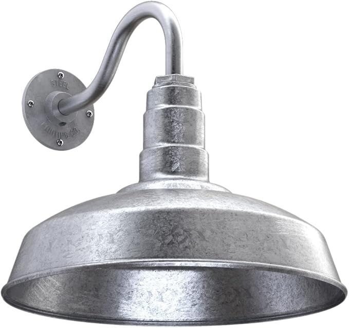 Wall Light, 16-Inch Galvanized Steel Outdoor Barn Fixture