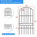 Decorative Garden Fence, 15 Panels, Black Metal, 25 in High