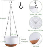 Hanging Planters for Indoor Plants, Set of 2 8/10 Inch Self-Watering Hanging Pots with Drainage Hole & Removable Water-Storage Tray II Screw-in Hooks