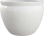 Red Lantern Large 22" White Porcelain Fishbowl Planter
